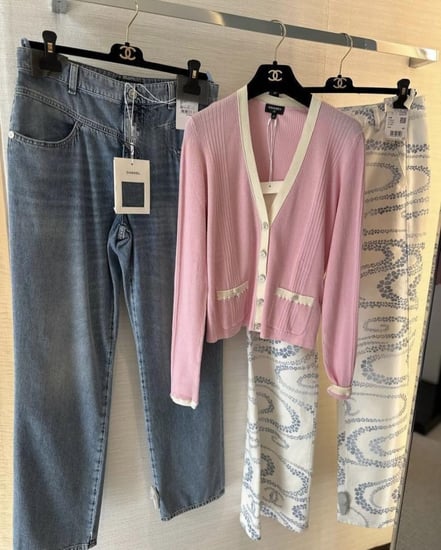 CHANEL pants Denim Printed Coco Beach 2025 جينز شانيل دينم بنطلون كوكو