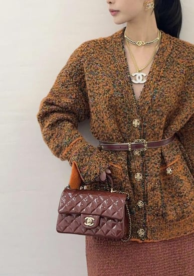 CHANEL ORANGE CARDIGAN Cashmere 2024 كارديغان شانيل كشمير برتقالي براق