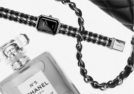 ساعه شانيل فضي Chanel silver watch