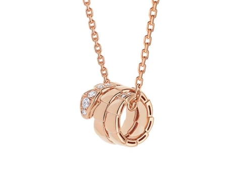 BVLGARI pink ros Serpenti Viper Necklace