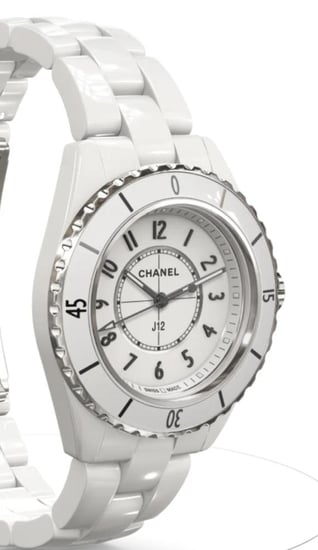 J12 WATCH Chanel White ceramic   ساعة شانيل J12 سيراميك أبيض و فولاذ
