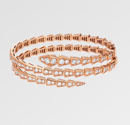 سوارة بولغاري سيربنتي ذهبي كريستال BVLGARI gold Serpenti Viper Bracele