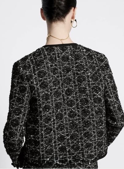 Dior Cannage Cropped Jacket جاكيتات ديور تويد أسود كروز