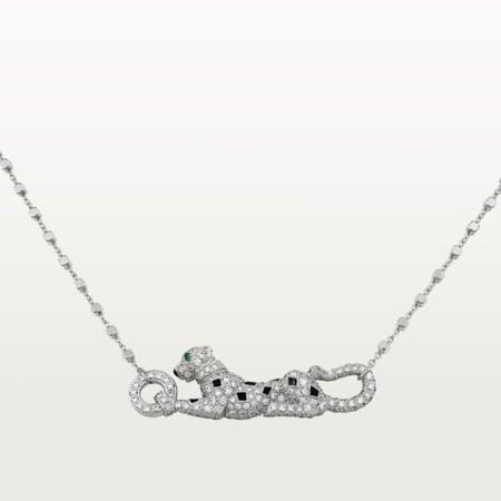 SILVER WHITE PANTHÈRE DE CARTER NECKLACE قلادة پانتير دو كارتييه فضي