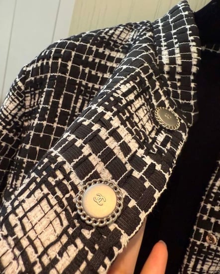 CHANEL BLACK TWEED JACKET 2025  جاكيت شانيل تويد أسود أبيض فضي