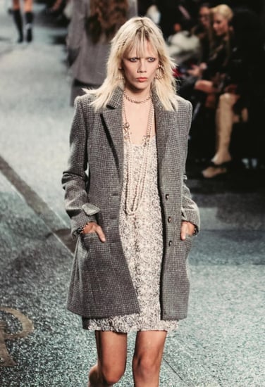 2024 Chanel gray tweed jacket  بالطو جاكيت شانيل تويد صوفي رمادي