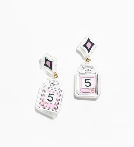 2024 اقراط شانيل بدلاية راتنج معدن ستراس