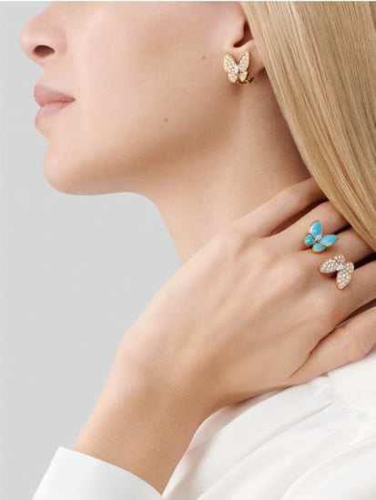 أقراط  حلق فان كليف تو باترفلاي Van Cleef Two Butterfly earrings
