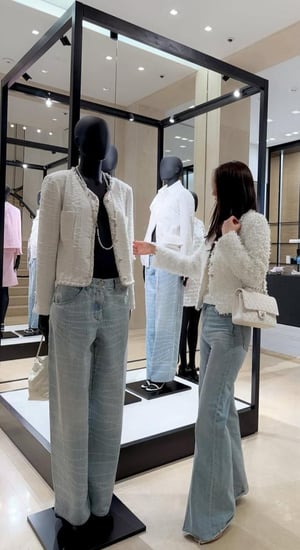 2025 Chanel white pearls tweed jacket جاكيت شانيل تويد أبيض لؤلؤي