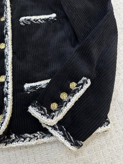 Chanel Jacket Corduroy Black 2025 سترة شانيل جاكيت شتوي