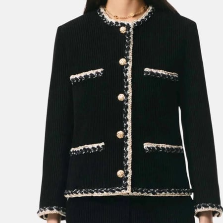 Chanel Jacket Corduroy Black 2025  سترة شانيل جاكيت شتوي