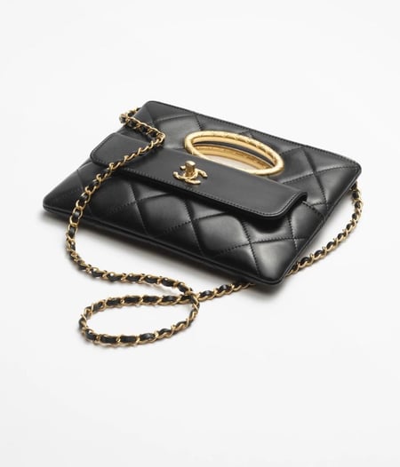2024 حقيبة تسوق شانيل جلد أسود CHANEL BLACK SHOPPING BAG