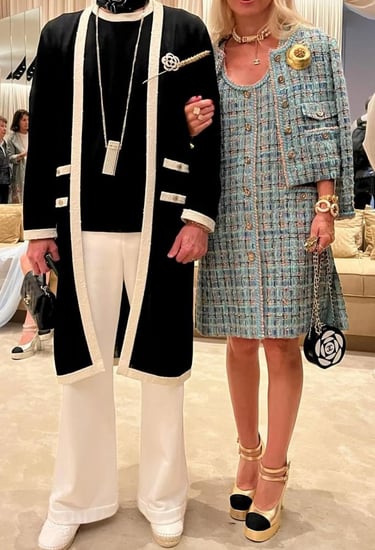 2025 فستان شانيل تويد أخضر فيروزي