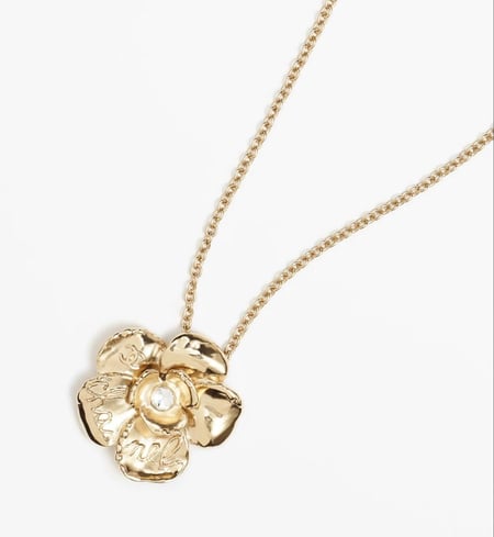CHANEL GOLD FLOWER NECKLACE 2025 قلادة شانيل وردة ذهبي كريستالي
