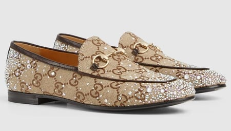 GUCCI Lovers Sparkle shoes حذاء غوتشي لوفر كريستاليه براقة