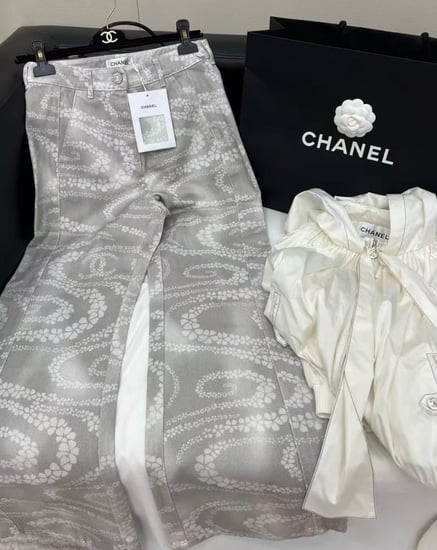 CHANEL pants Denim Printed Coco Beach 2025 جينز شانيل دينم بنطلون كوكو