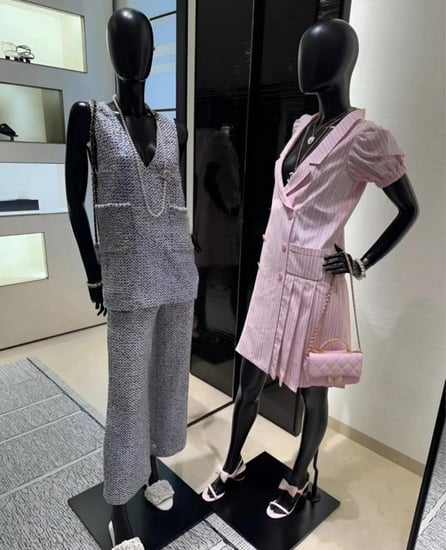 Chanel silver glittered top 2025 قميص شانيل براق فضي بلا أكمام