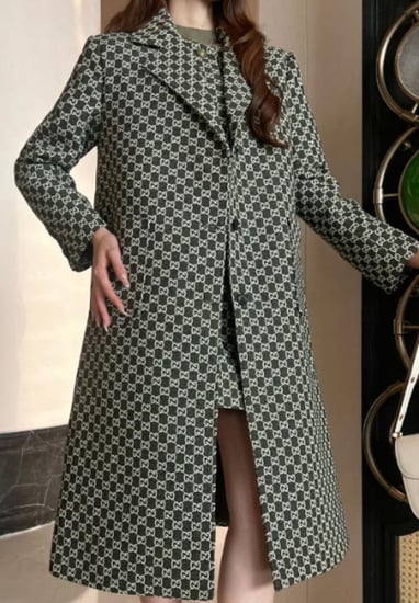 2025 Gucci GG Long Wool Coat  معطف غوتشي GG بالطو طويل صوفي