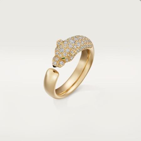 GOLD PANTHÈRE DE CARTER RING خاتم پانتير دو كارتييه ذهبي ألماس كريستال