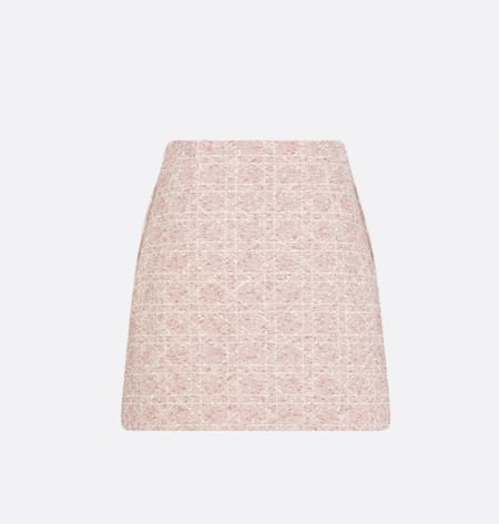 DIOR Macrocannage Short Sleeved Skirt 2025 تنورة ديور ماكروكاناج تويد