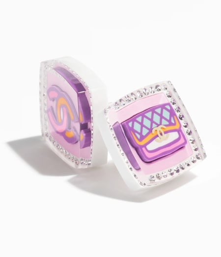 2024 اقراط شانيل غلق مسمار راتنج معدن ستراس