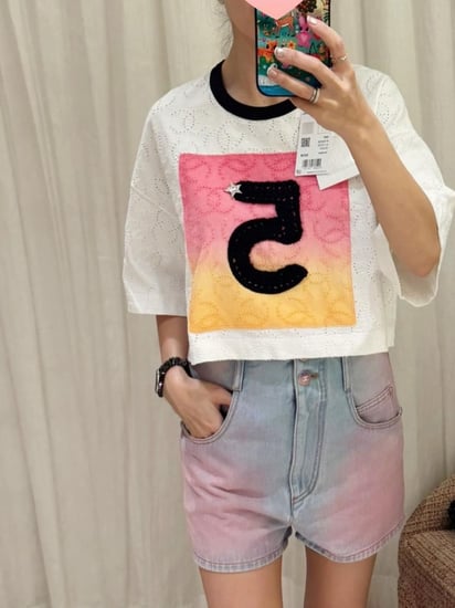 2024 تي شيرت شانيل نمبر 5 فاخر Chanel blouse