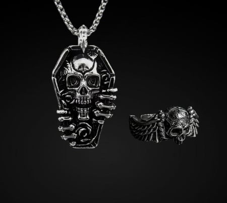 قلادة وخاتم | Skull