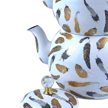 براد شاي تركي بطبعه ريش -ذهبي