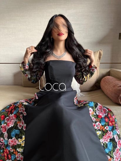 فستان سهرة  جيبون مميز بتفته مطفي