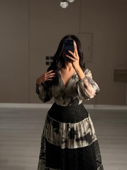 فستان ناعم مشجر