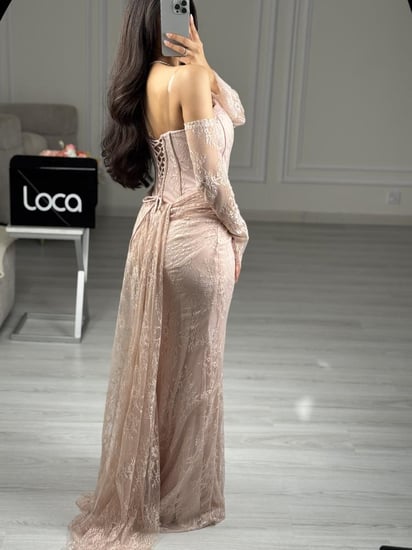 فستان سهره ناعم  دانتيل