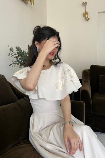 فستان مورد تطريز حرير