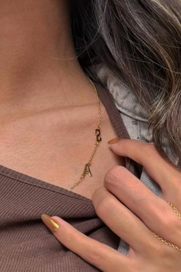 سلسال حرفين  مطلي ذهب