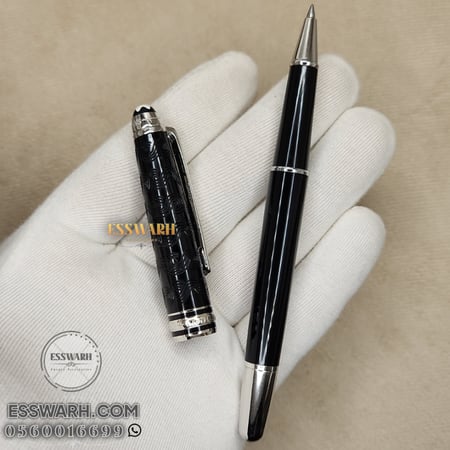 قلم مونت بلانك - مايسترشتوك (نحيف الحجم)  موديل رقم MBM091 منقوش