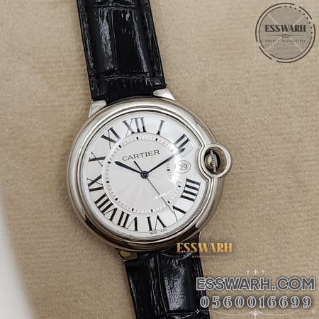 ساعة كارتير بالون - سير جلد اسود مقاس 40