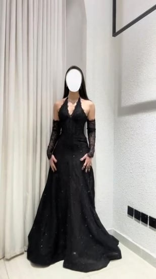 فستان اسود فخم