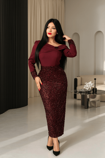 فستان سهره برغندي