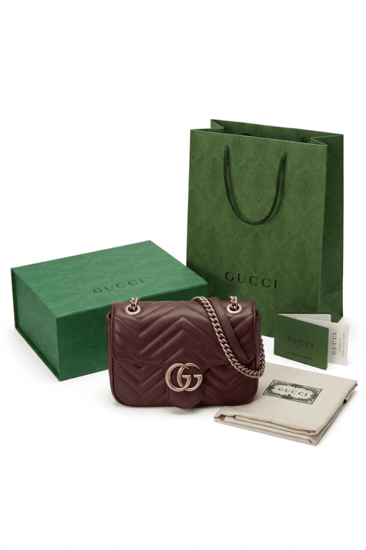 حقيبة غوتشي جي جي مارمونت الأصلية جلد مع كامل الملحقات