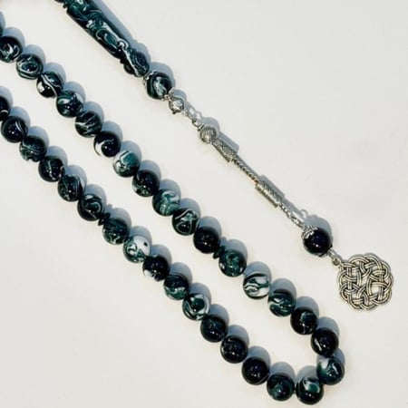 سبحة ماربل اخضر غامق