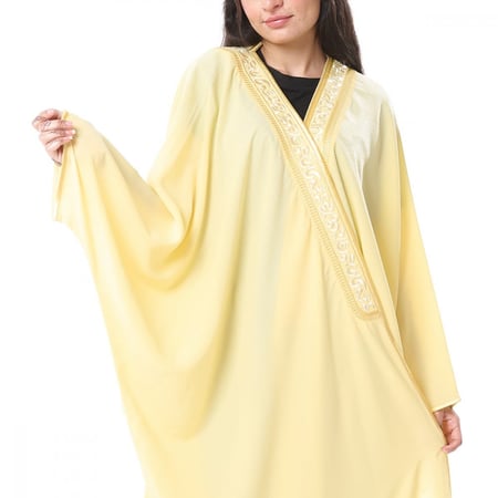 عباية بشت الحروف لون اصفر