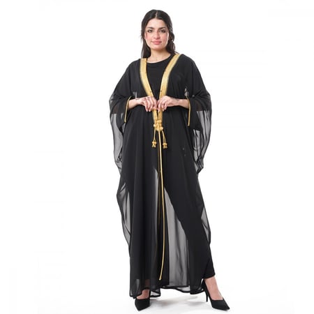 عباية بشت ملكي جورجيت لون اسود