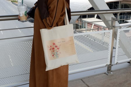 توت باق Tote bag من القطن بتصميم Post Card