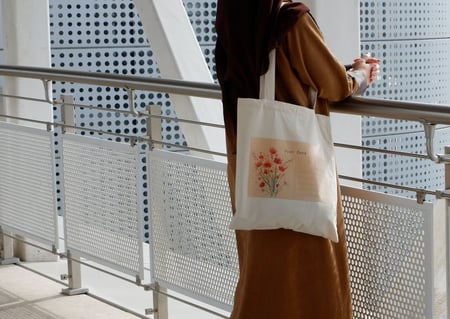 توت باق Tote bag من القطن بتصميم Post Card