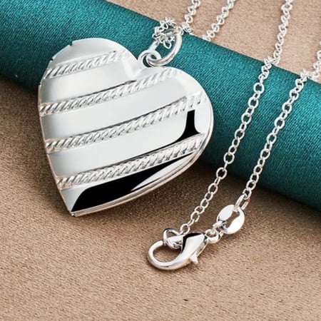 قلادة فضة عيار 925 شكل قلب