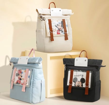 شنطة ظهر للامهات لاحتياجات الاطفال والمواليدمع 4 صور للتغيير