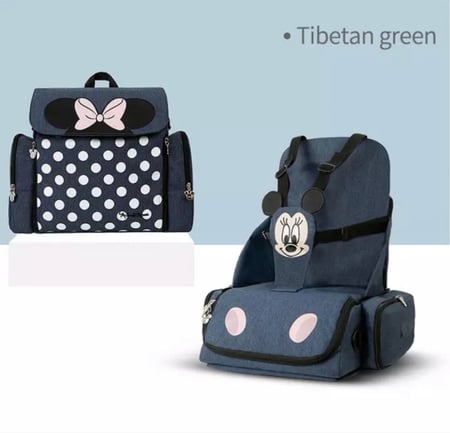 شنطة ديزني الاصلية لاحتياجات الاطفال والمواليد مع كرسي قابل للطي