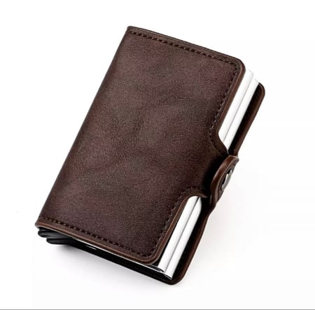 محفظة ذكية دبل تستوعب 14 بطاقة اخراج البطاقات بزر