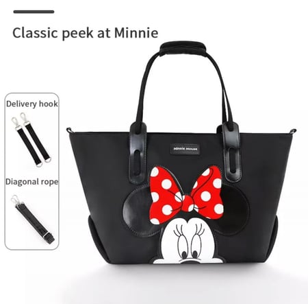 شنطة كتف مقسمة من الداخل عازلة للماء لون اسود مع علاقات للعربه