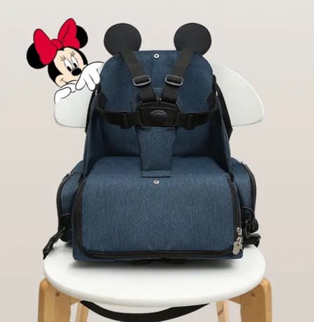 شنطة ديزني الاصلية لاحتياجات الاطفال والمواليد مع كرسي قابل للطي