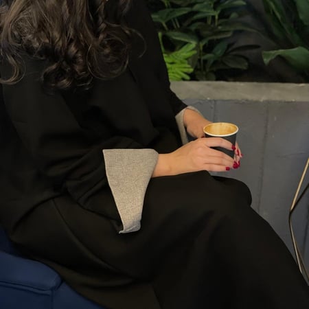 عباية كتان عمليه بأكمام مبطنه#W6